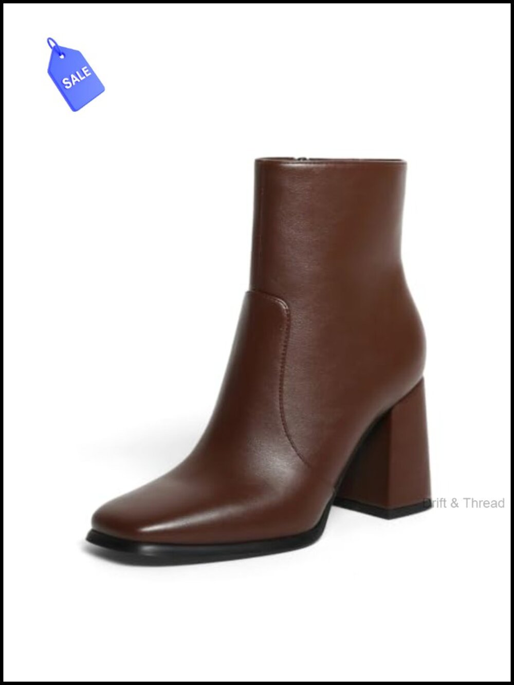 Women's Square Toe Chunky Block Heel Ankle Boots
